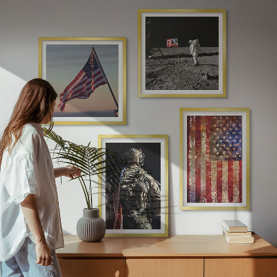 Composição de quadros Símbolos americanos Bandeira dos EUA