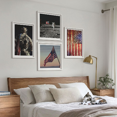 Composição de quadros Símbolos americanos Bandeira dos EUA