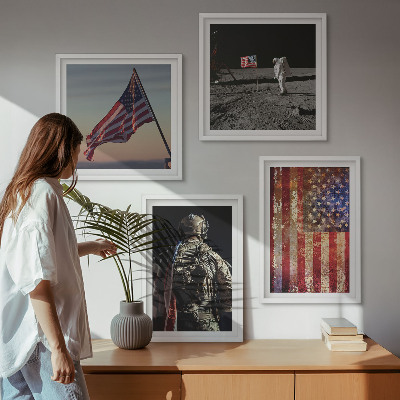 Composição de quadros Símbolos americanos Bandeira dos EUA