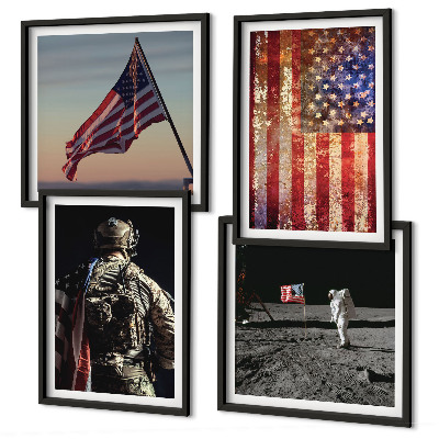 Composição de quadros Símbolos americanos Bandeira dos EUA