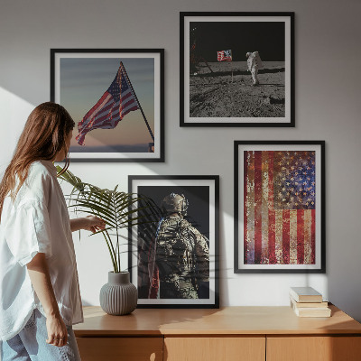 Composição de quadros Símbolos americanos Bandeira dos EUA