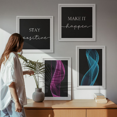Composição de quadros Ondas de linhas de néon no fundo