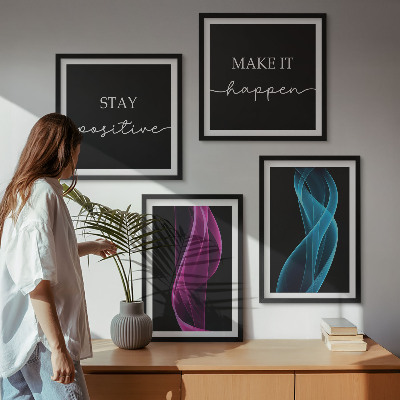 Composição de quadros Ondas de linhas de néon no fundo