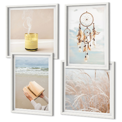 Políptico com moldura Paisagens de verão em estilo boho