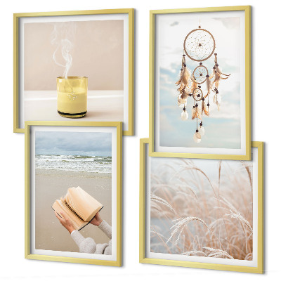 Políptico com moldura Paisagens de verão em estilo boho