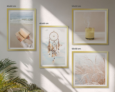 Políptico com moldura Paisagens de verão em estilo boho