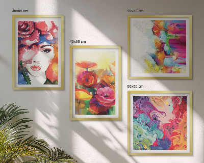 Composição de quadros Retrato de flores em cores intensas