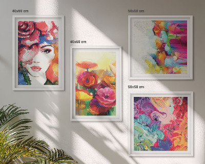 Composição de quadros Retrato de flores em cores intensas