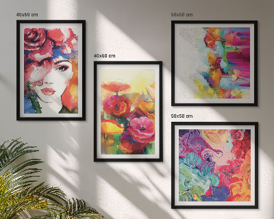 Composição de quadros Retrato de flores em cores intensas
