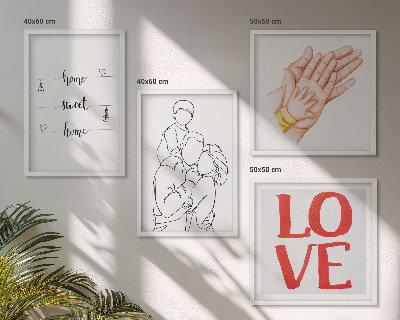 Políptico com moldura Ilustrações de família para placas de casas