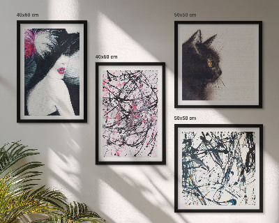 Políptico com moldura Padrões abstratos de pintura de gato