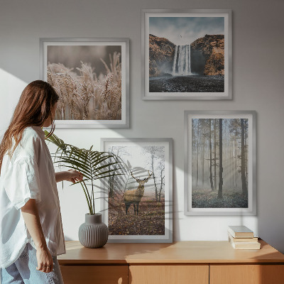 Políptico com moldura Paisagens florestais de natureza selvagem