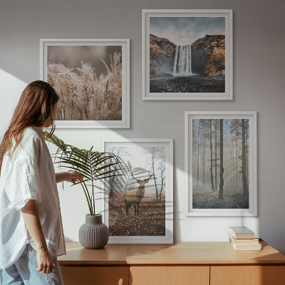 Políptico com moldura Paisagens florestais de natureza selvagem