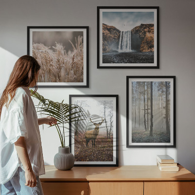 Políptico com moldura Paisagens florestais de natureza selvagem