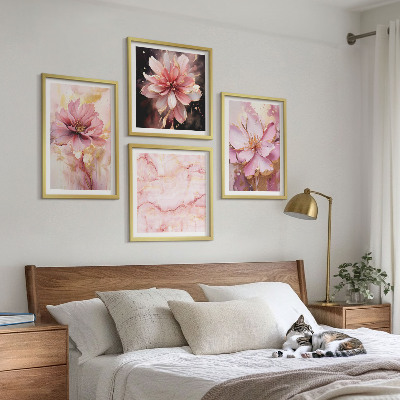 Composição de quadros Arranjos florais de rosas brancas