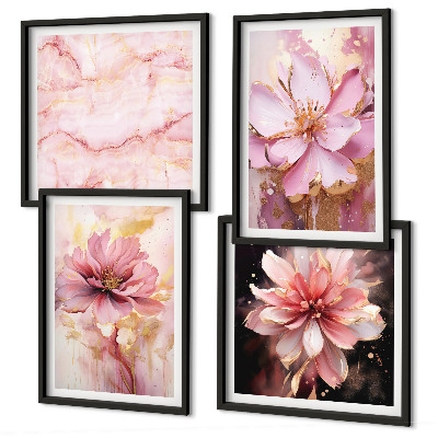 Composição de quadros Arranjos florais de rosas brancas