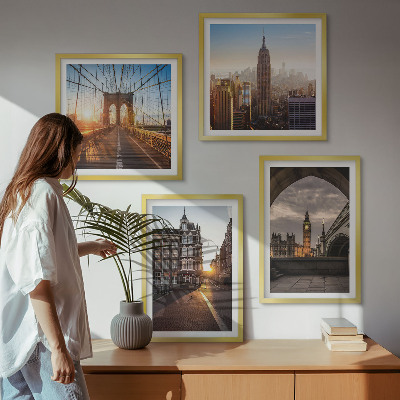Políptico com moldura Conjunto de pinturas com vista para Londres