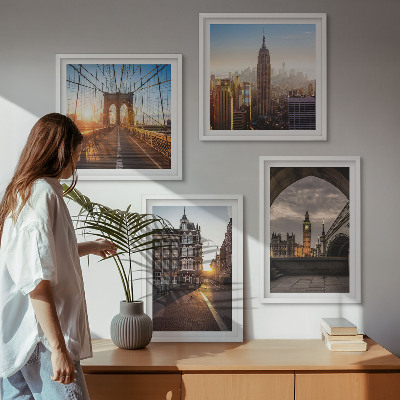 Políptico com moldura Conjunto de pinturas com vista para Londres