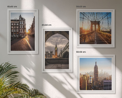 Políptico com moldura Conjunto de pinturas com vista para Londres