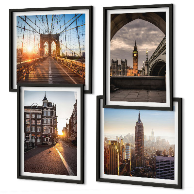 Políptico com moldura Conjunto de pinturas com vista para Londres