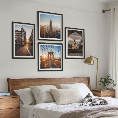 Políptico com moldura Conjunto de pinturas com vista para Londres