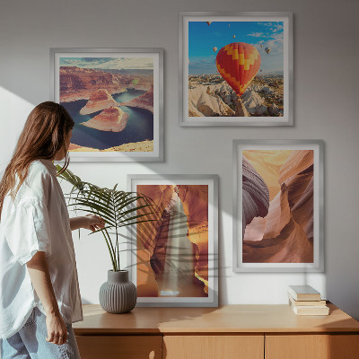 Composição de quadros Cachoeira no desfiladeiro do cânion