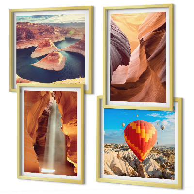 Composição de quadros Cachoeira no desfiladeiro do cânion