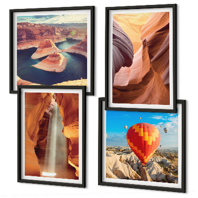 Composição de quadros Cachoeira no desfiladeiro do cânion
