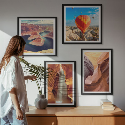 Composição de quadros Cachoeira no desfiladeiro do cânion