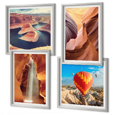 Composição de quadros Cachoeira no desfiladeiro do cânion