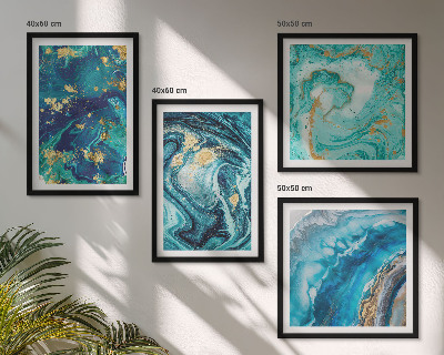 Políptico com moldura abstrações de pintura decorativa