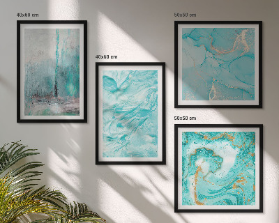 Políptico com moldura Padrões abstratos em tons de azul