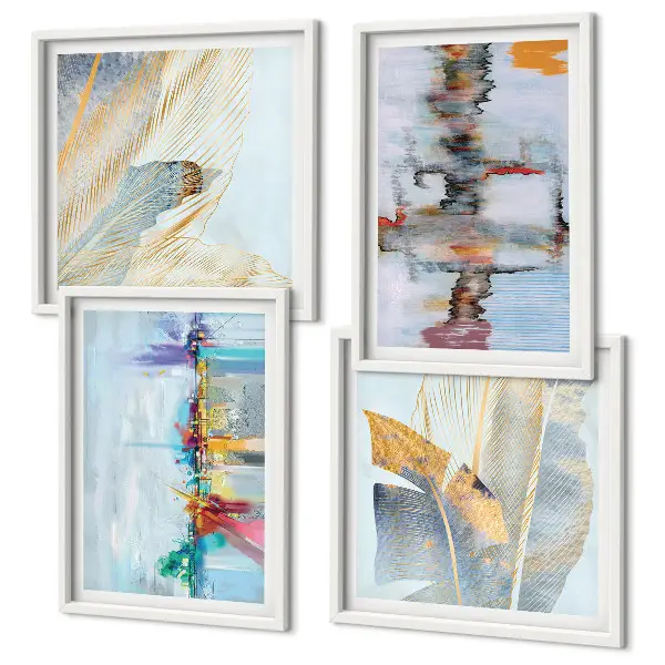Composição de quadros de pintura abstrata