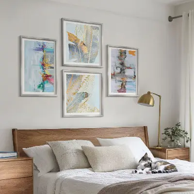 Composição de quadros de pintura abstrata