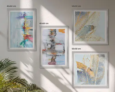 Composição de quadros de pintura abstrata
