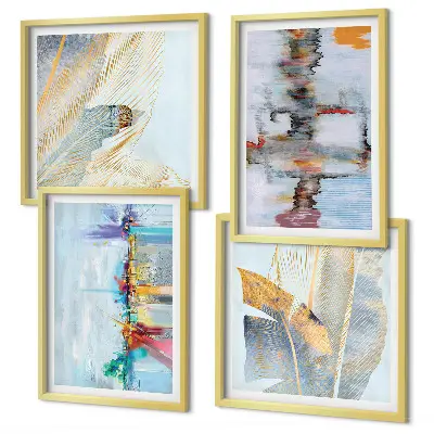 Composição de quadros de pintura abstrata