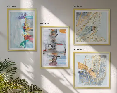 Composição de quadros de pintura abstrata
