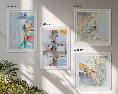 Composição de quadros de pintura abstrata