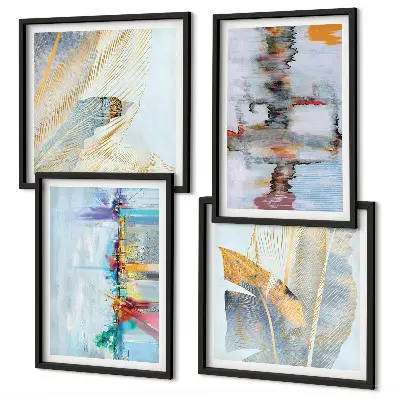 Composição de quadros de pintura abstrata