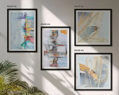 Composição de quadros de pintura abstrata