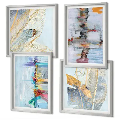 Composição de quadros de pintura abstrata