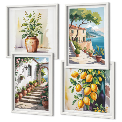 Composição de quadros Flores de limão à beira-mar