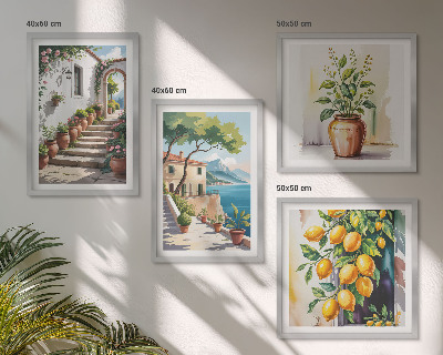 Composição de quadros Flores de limão à beira-mar