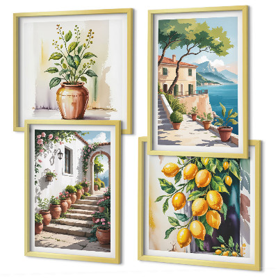 Composição de quadros Flores de limão à beira-mar