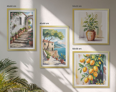 Composição de quadros Flores de limão à beira-mar