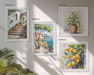 Composição de quadros Flores de limão à beira-mar