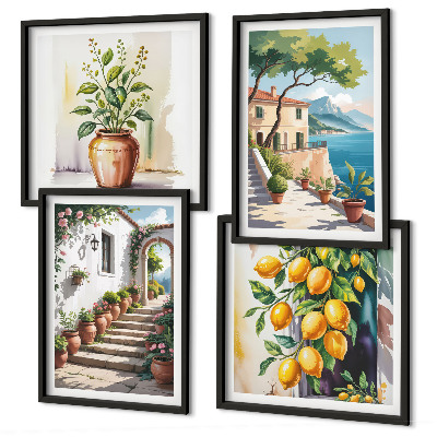 Composição de quadros Flores de limão à beira-mar