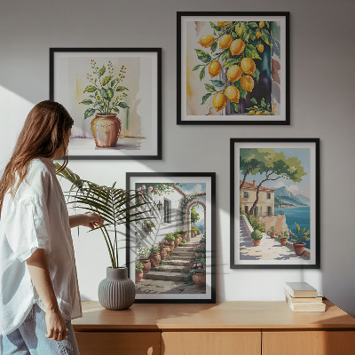 Composição de quadros Flores de limão à beira-mar