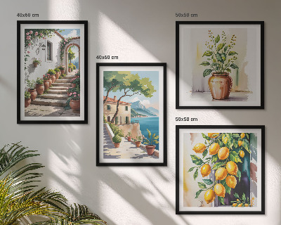Composição de quadros Flores de limão à beira-mar
