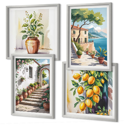 Composição de quadros Flores de limão à beira-mar